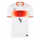 Nizozemska Virgil van Dijk #4 Replike Gostujuci Dres SP 2026 Kratak Rukav